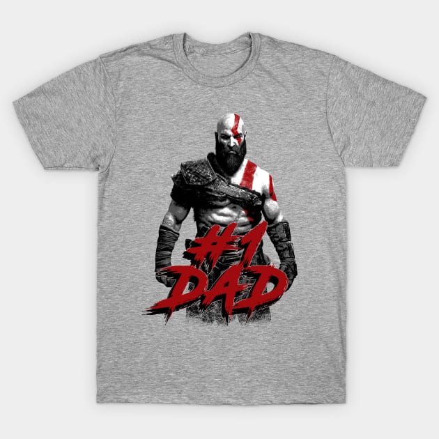 God of War - Kratos - Number 1 Dad T-Shirt by Dopamine Creative